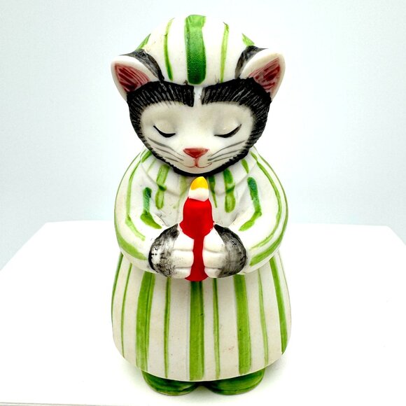 Vintage 1985 Kitty Cucumber Ellie Candle Holder By Schmid - Picture 1 of 7